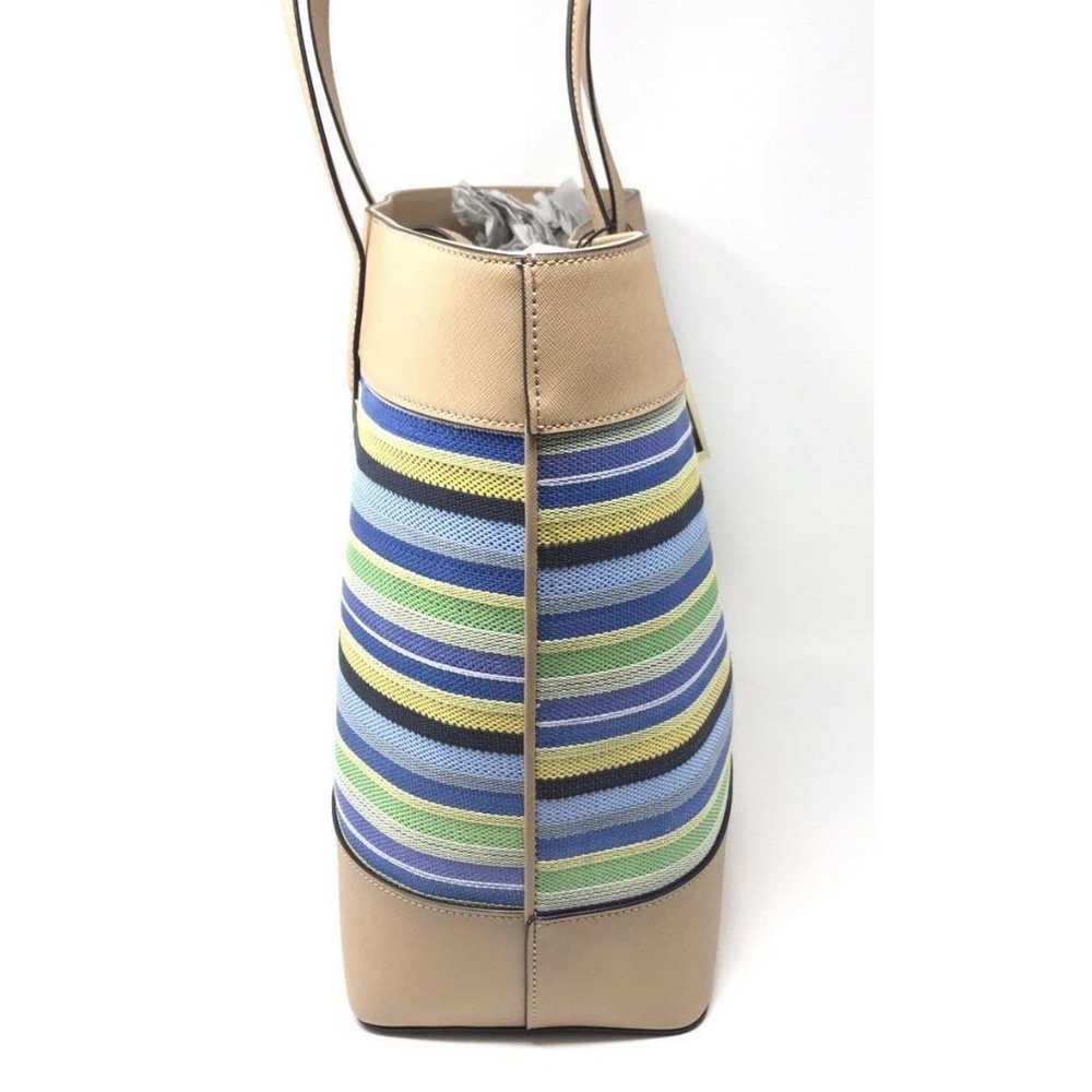 Calvin Klein Fabulous Woven Marine Stripe PVC Tote - Picture 3 of 7